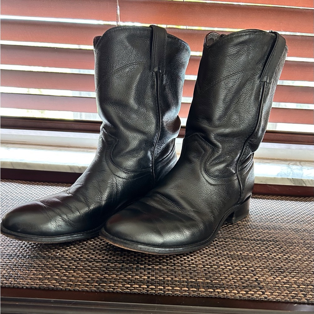 Leather Western Roper Boots